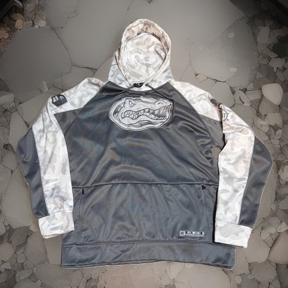 Colosseum Florida Gators Hoodie XXL Operation Hat Trick Grey White Camo Mens